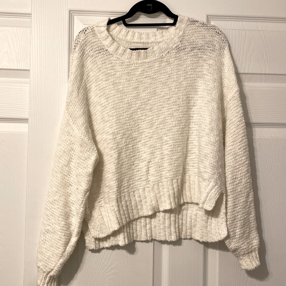Slouchy white sweater